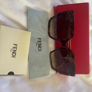 Fendi Brown Oversized Square Sunglasses